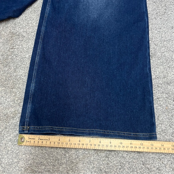 Halara Jeans Womens XL Blue Wide Leg Baggy Dark Wash Flex Denim NEW - Picture 3 of 7